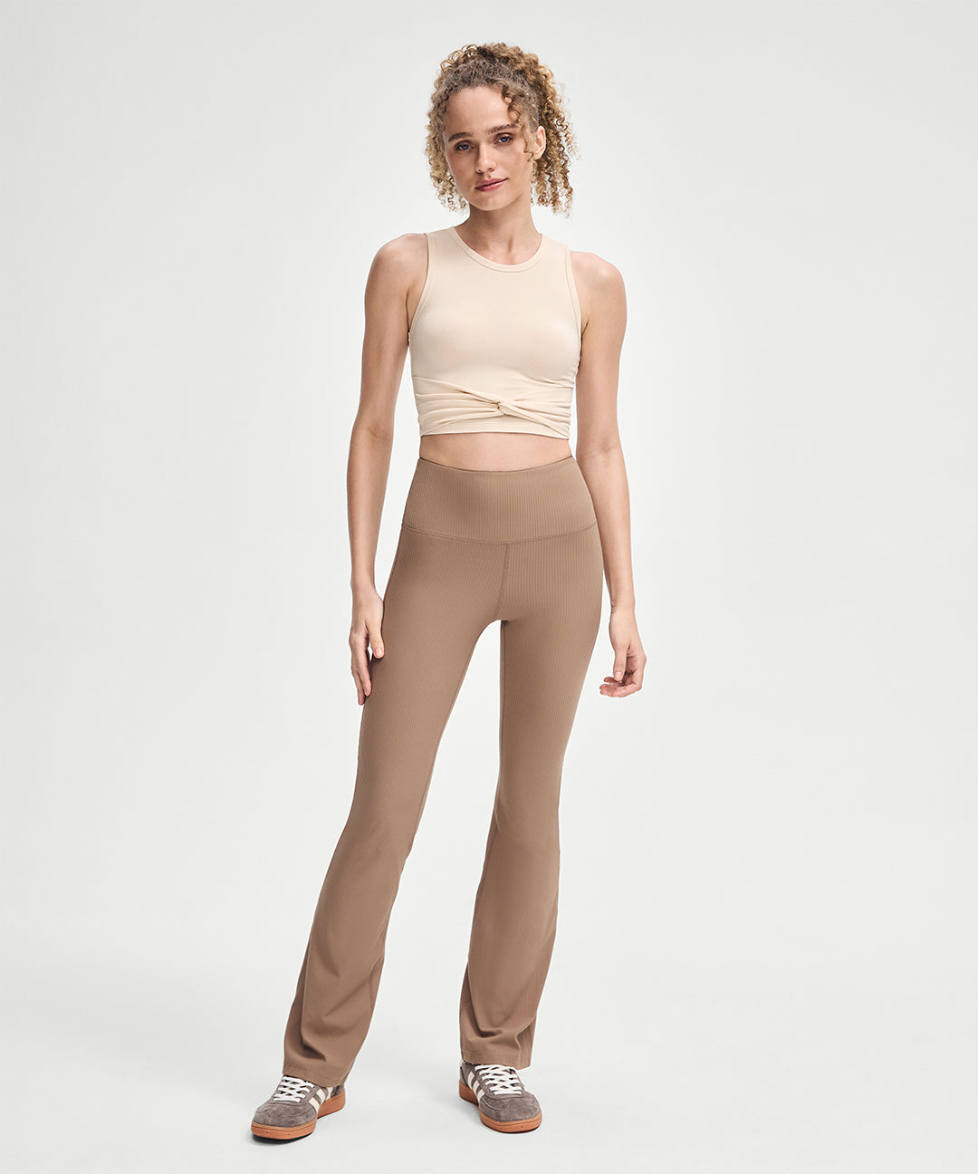 Ribbed High Waist Flare Legging 31.5&