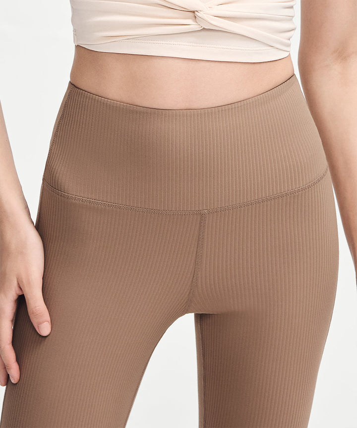 Ribbed High Waist Flare Legging 31.5&