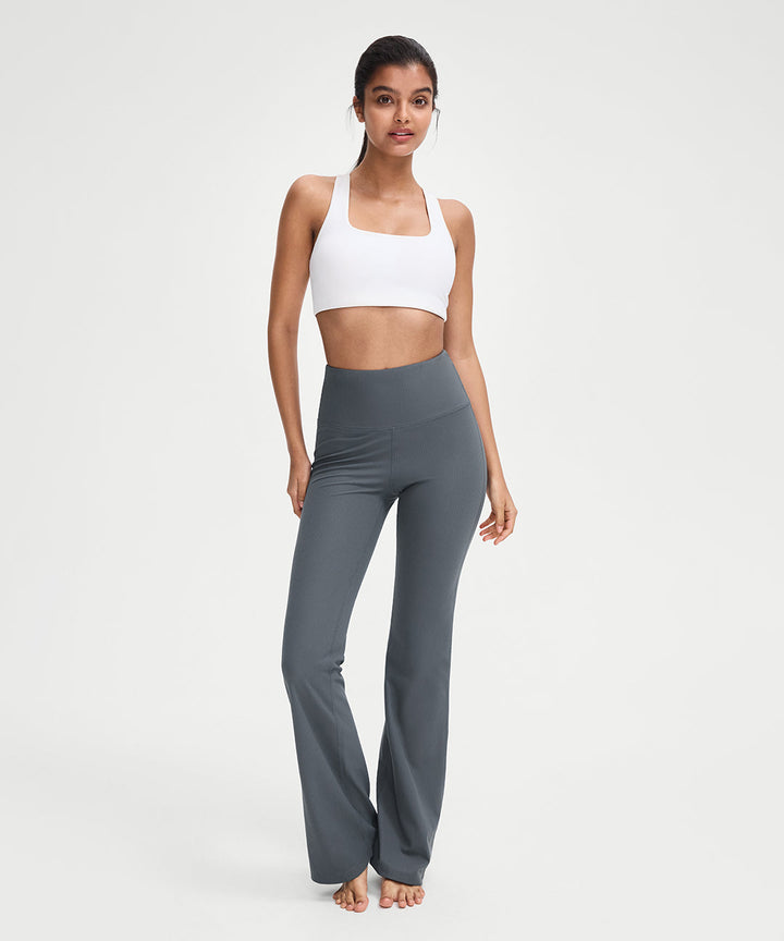 Ribbed High Waist Flare Legging 31.5&