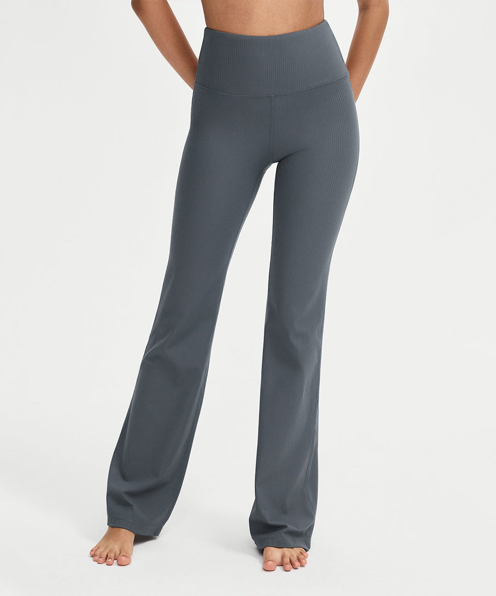 Ribbed High Waist Flare Legging 31.5''