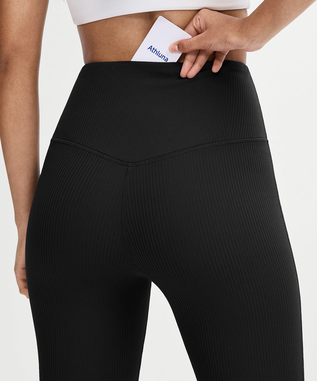 Ribbed High Waist Flare Legging 31.5''