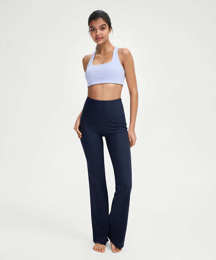 Ribbed High Waist Flare Legging 31.5&