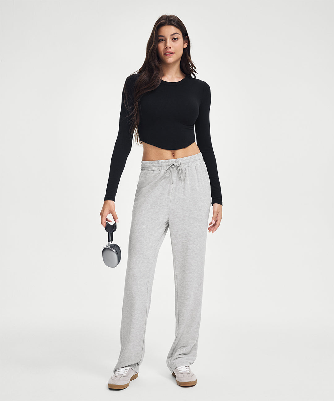 Ribbed Modal Cropped Long Sleeve
