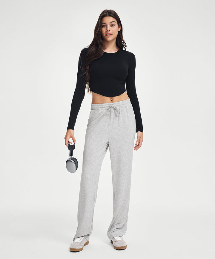 Ribbed Modal Cropped Long Sleeve
