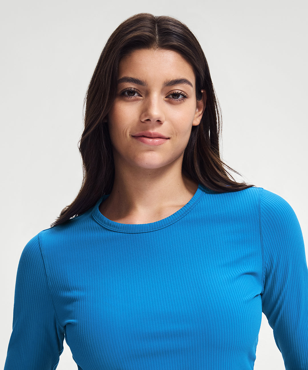 Ribbed Cropped Ruched Long Sleeve