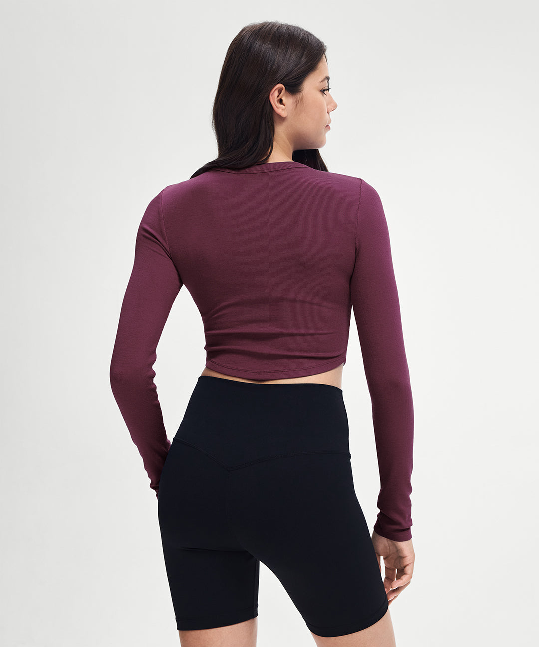 Ribbed Modal Cropped Long Sleeve