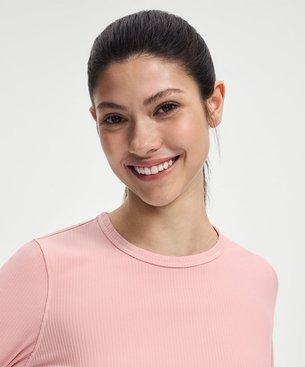 Ribbed Cropped Ruched Long Sleeve