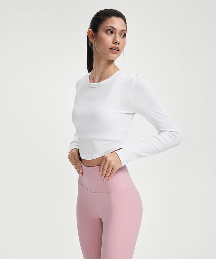 Ribbed Modal Cropped Long Sleeve