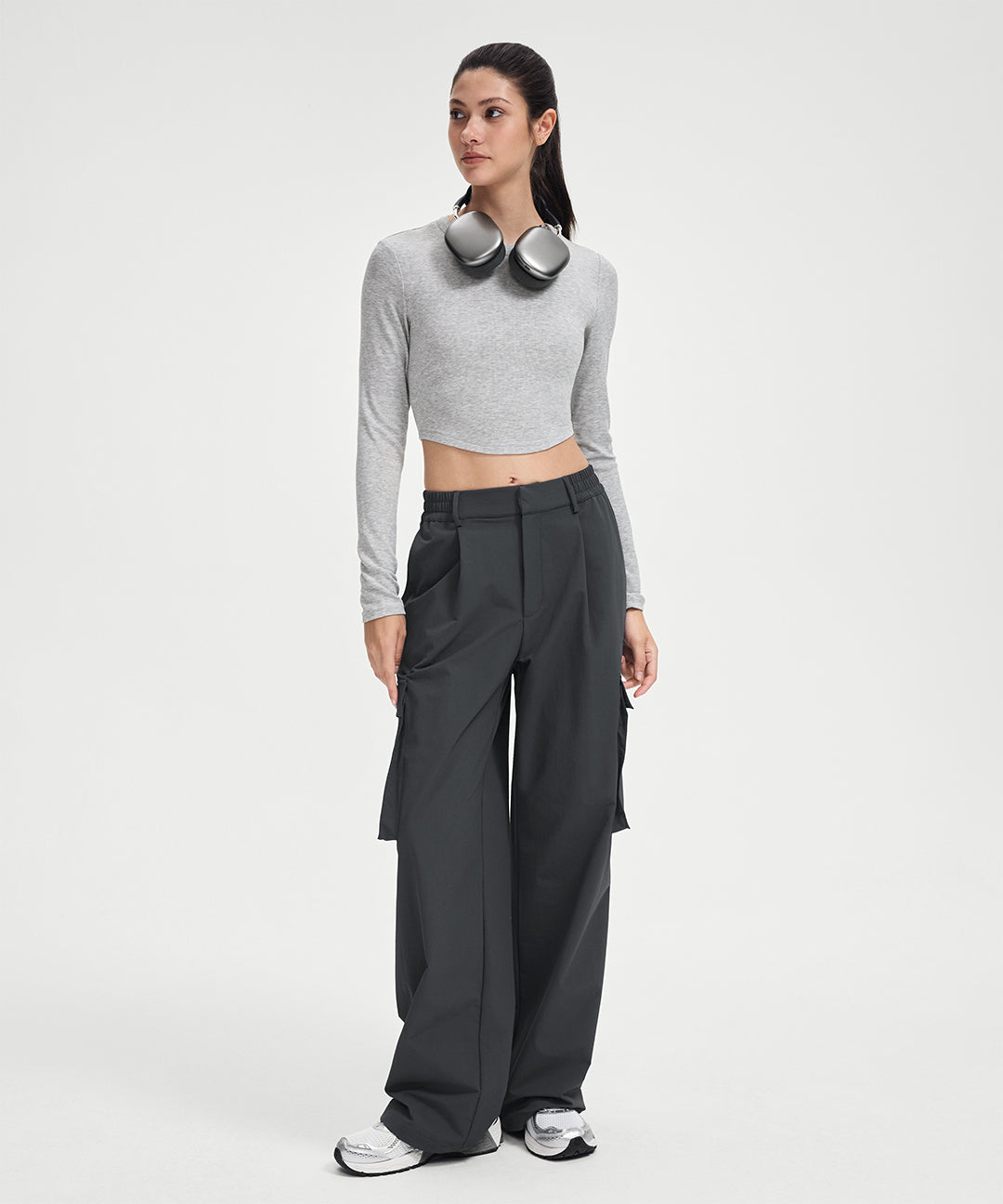 Ribbed Modal Cropped Long Sleeve