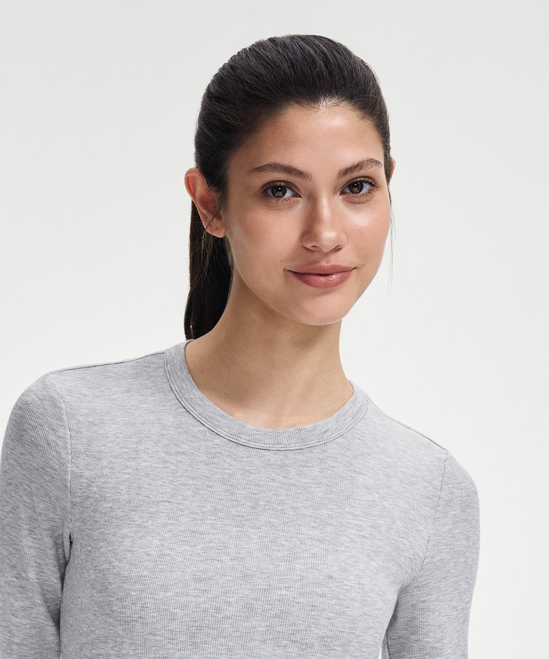 Ribbed Modal Cropped Long Sleeve