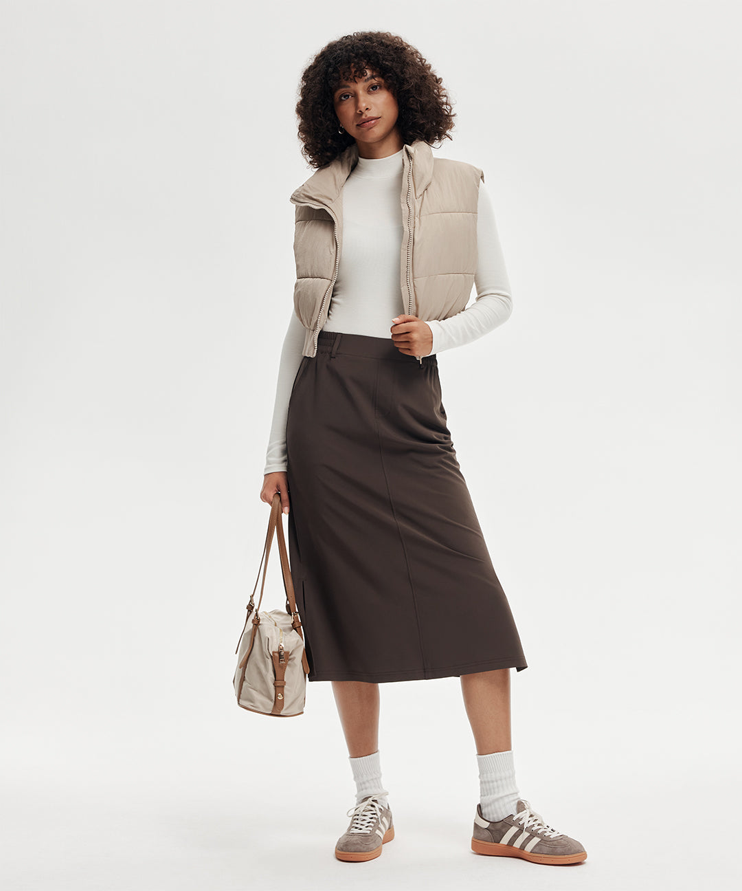 Ribbed Modal High Neck Long Sleeve