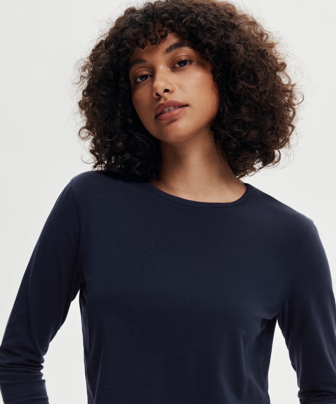 Pima Cotton Cropped Long Sleeve