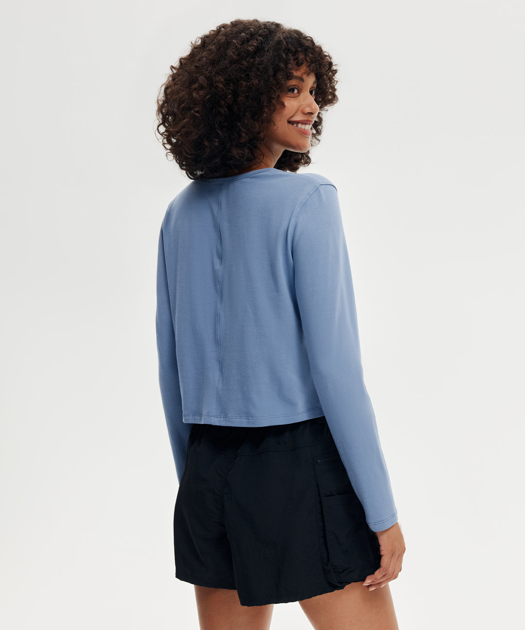 Pima Cotton Cropped Long Sleeve