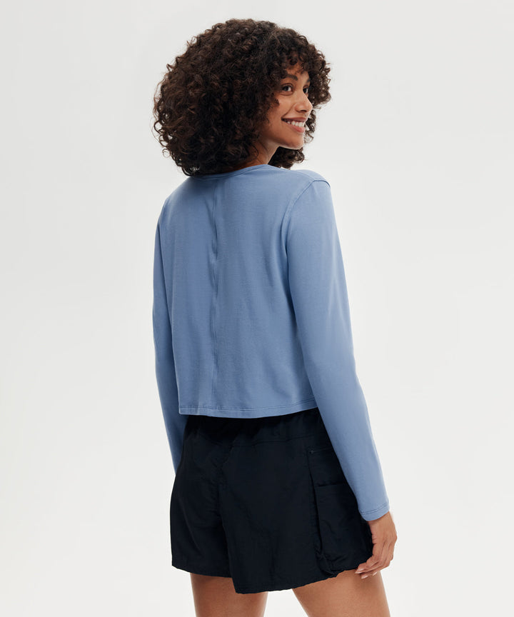 Pima Cotton Cropped Long Sleeve
