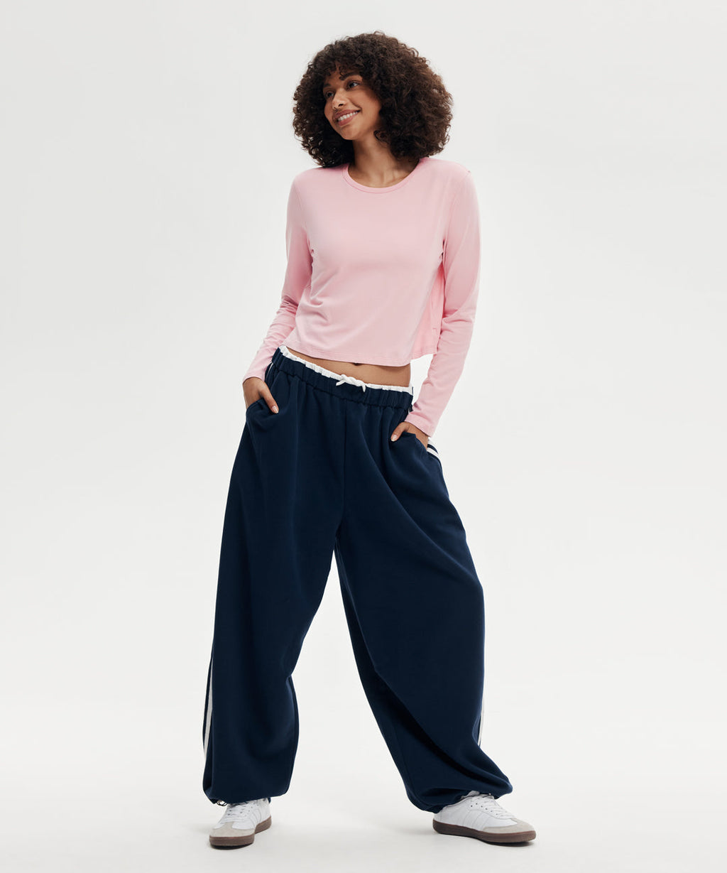 Pima Cotton Cropped Long Sleeve