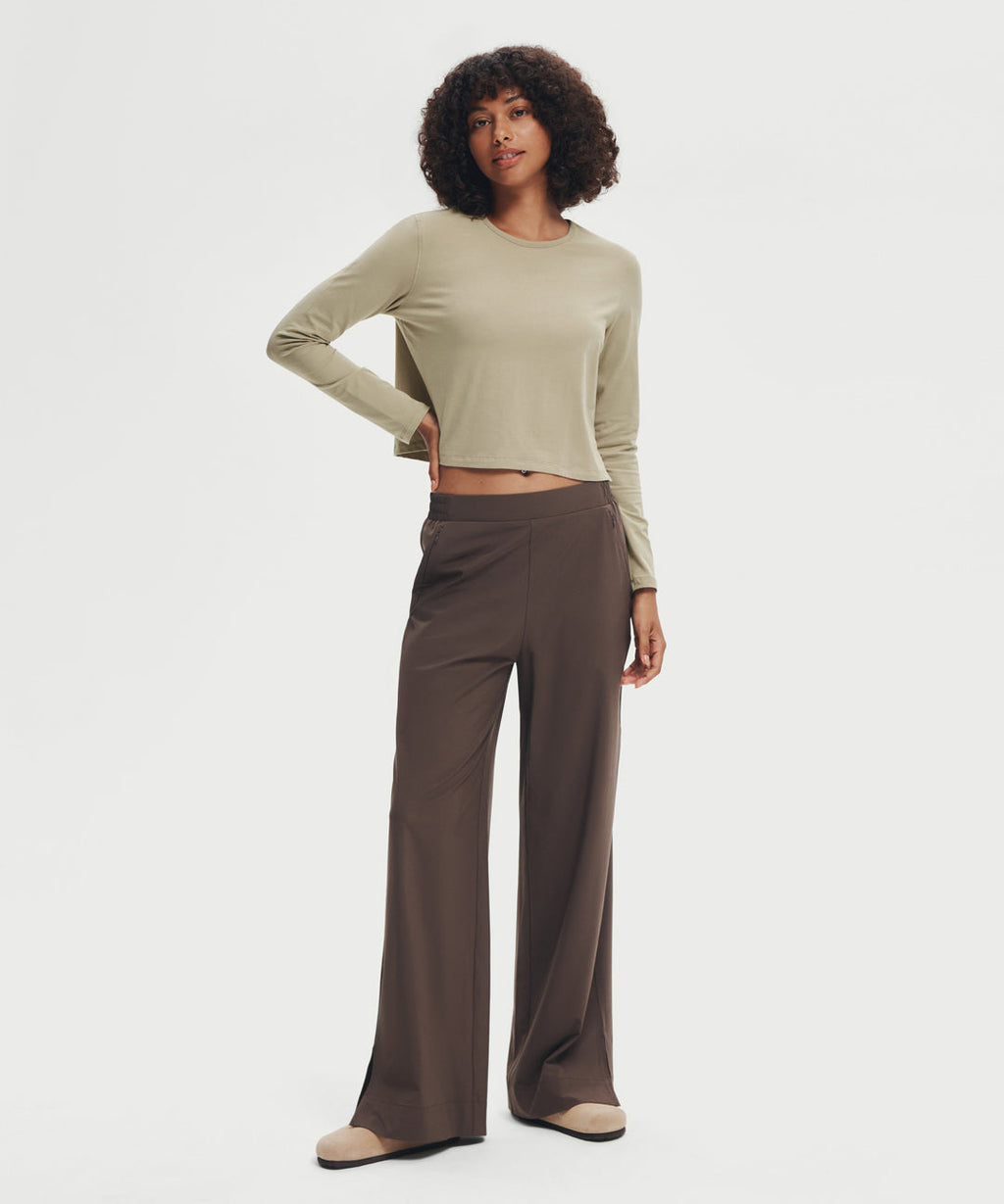 Pima Cotton Cropped Long Sleeve