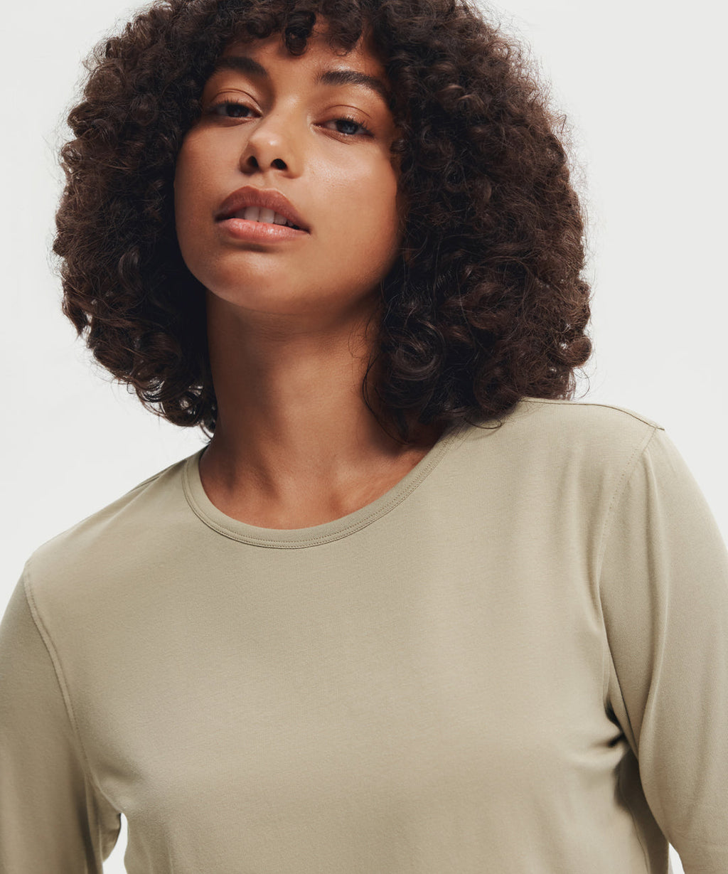 Pima Cotton Cropped Long Sleeve