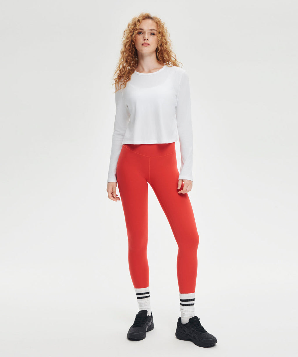 Pima Cotton Cropped Long Sleeve