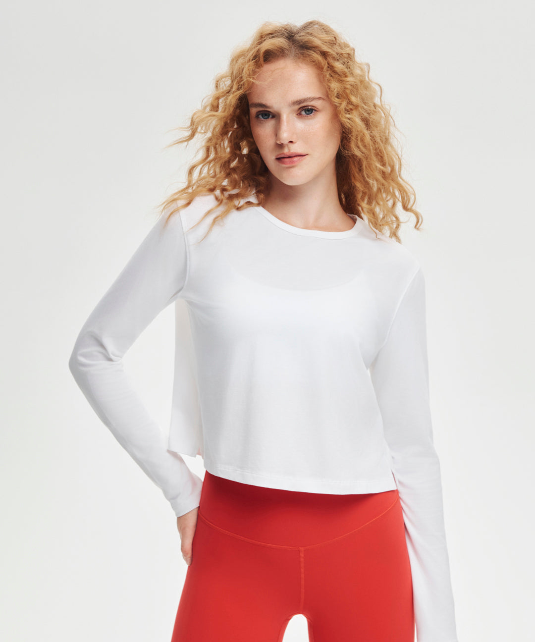 Pima Cotton Cropped Long Sleeve