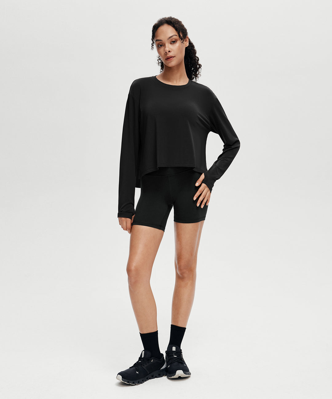 Lyocell Split Hem Long Sleeve