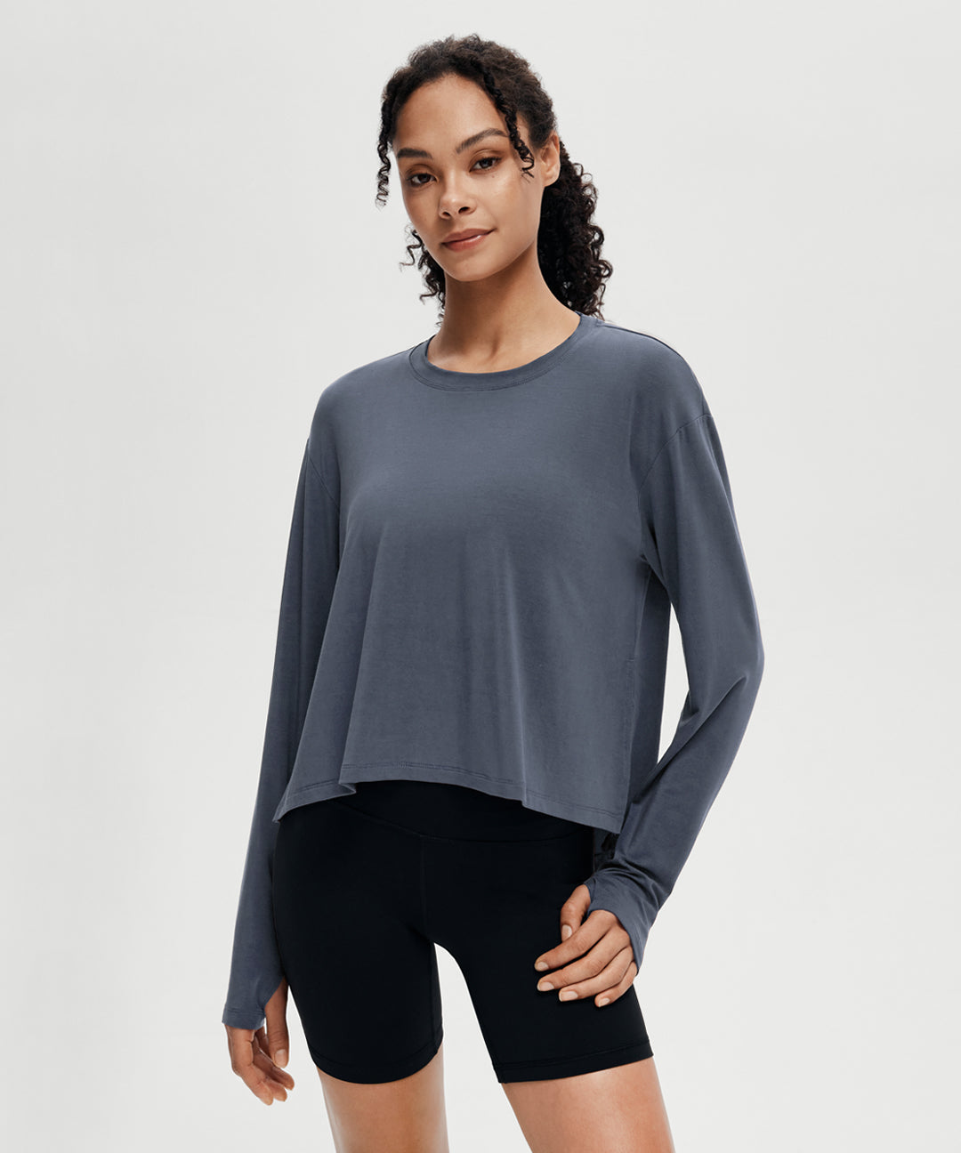 Lyocell Split Hem Long Sleeve