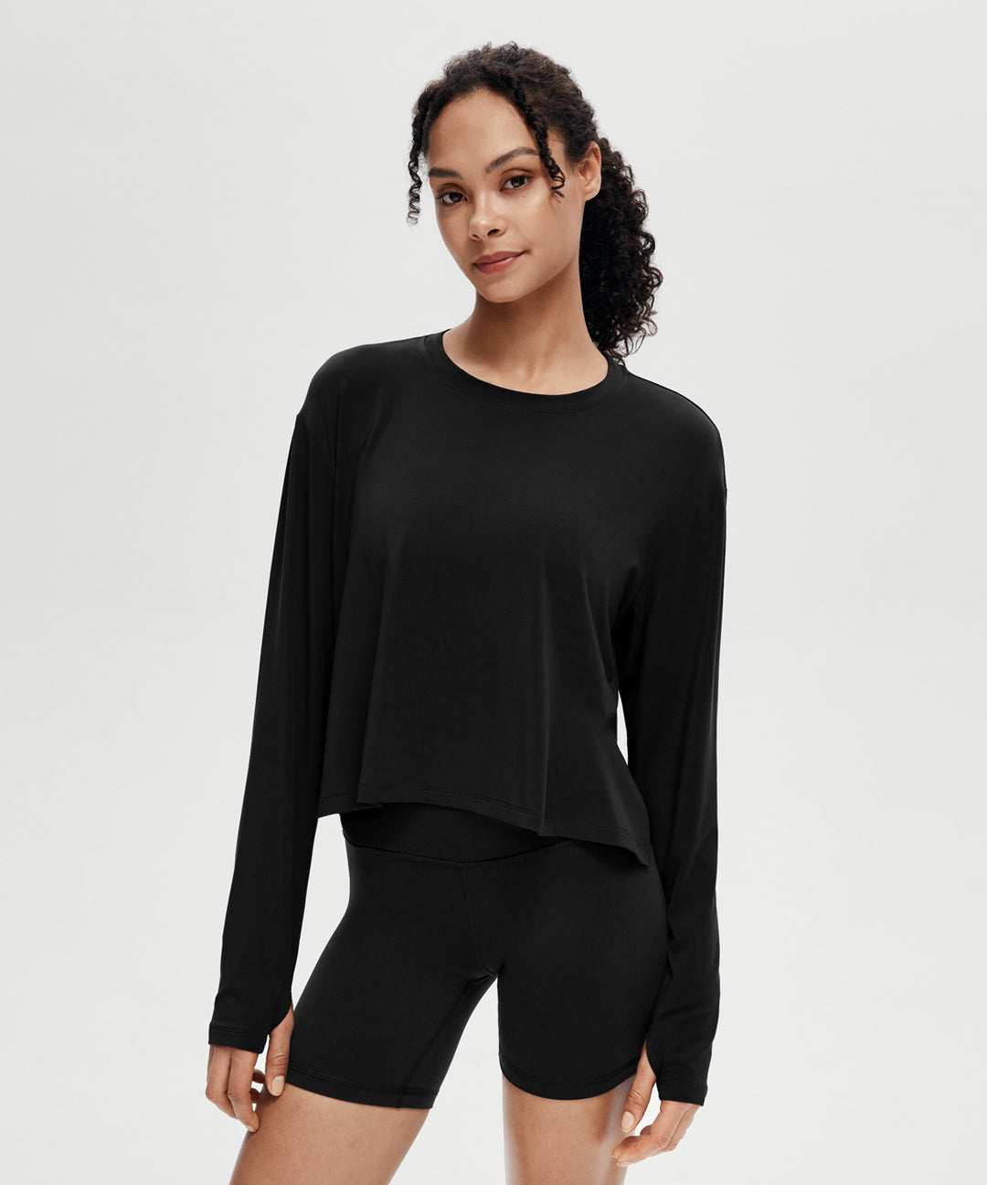 Lyocell Split Hem Long Sleeve