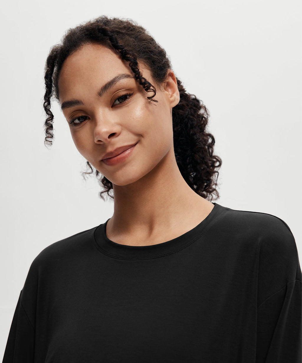 Lyocell Split Hem Long Sleeve