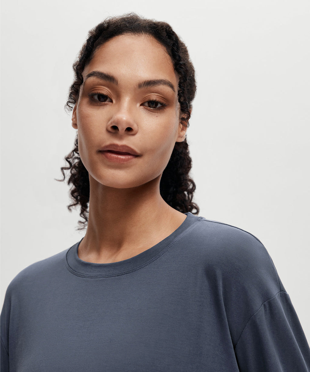 Lyocell Split Hem Long Sleeve