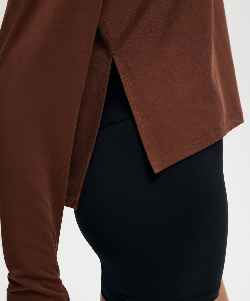 Lyocell Split Hem Long Sleeve