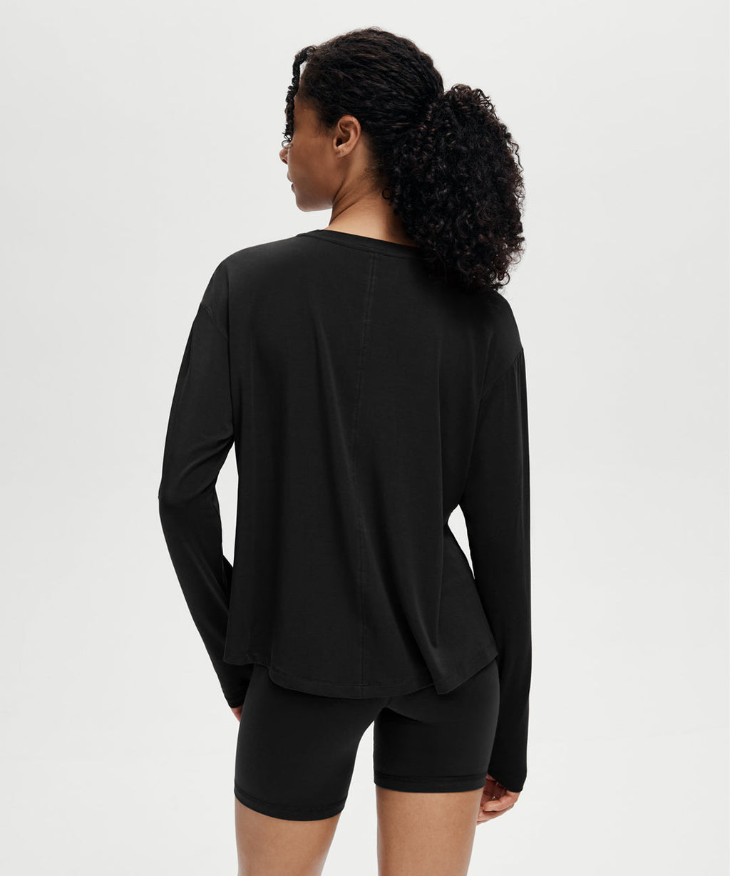 Lyocell Split Hem Long Sleeve