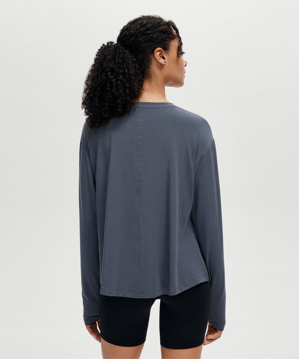 Lyocell Split Hem Long Sleeve