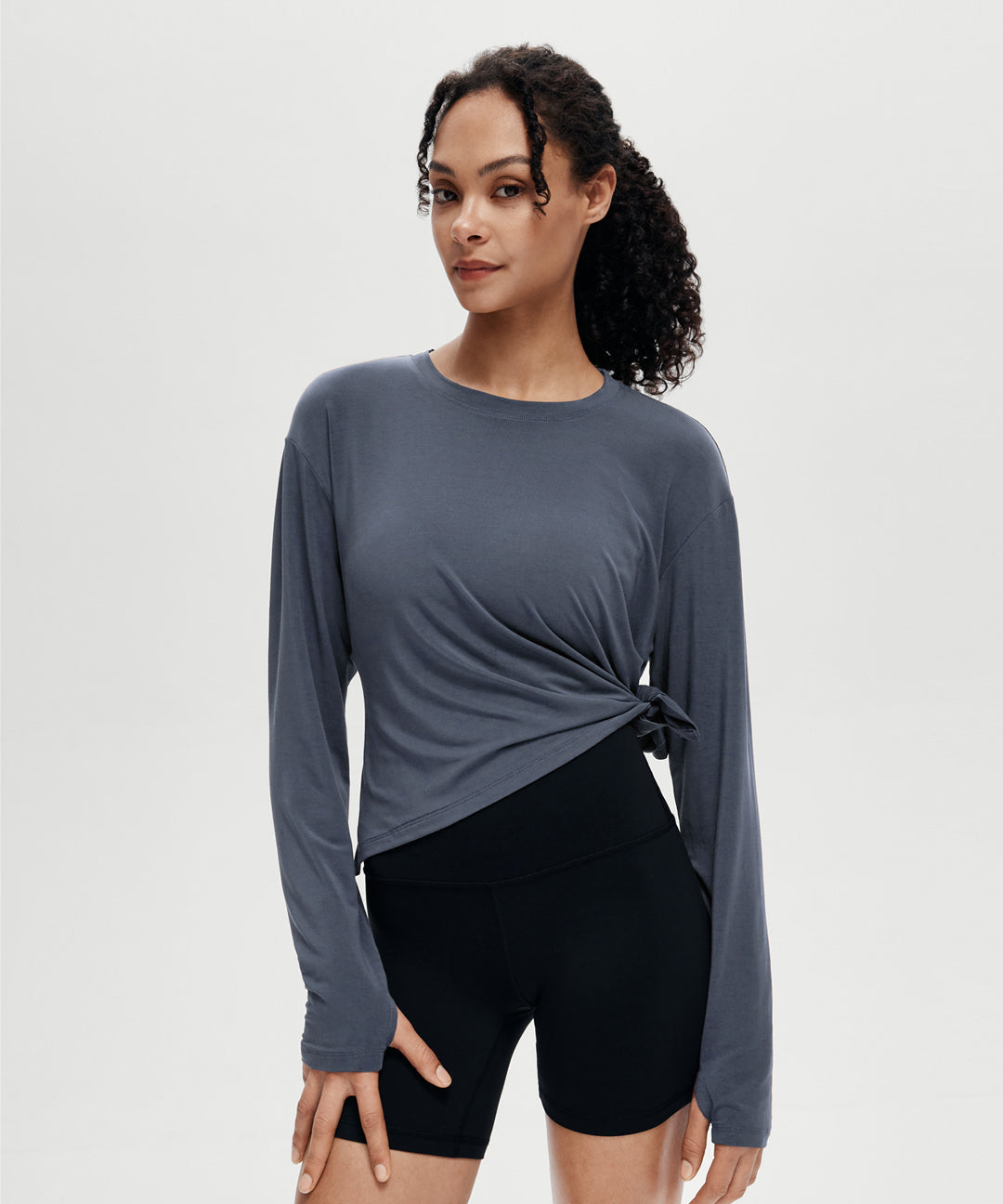 Lyocell Split Hem Long Sleeve