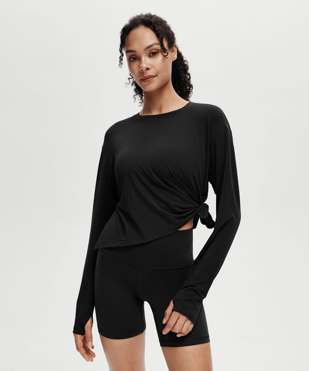 Lyocell Split Hem Long Sleeve